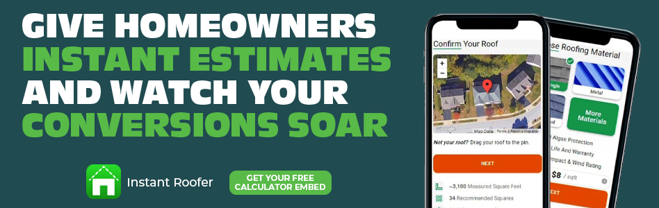 Instant Roofer - Billboard Ad - Embed Calculator