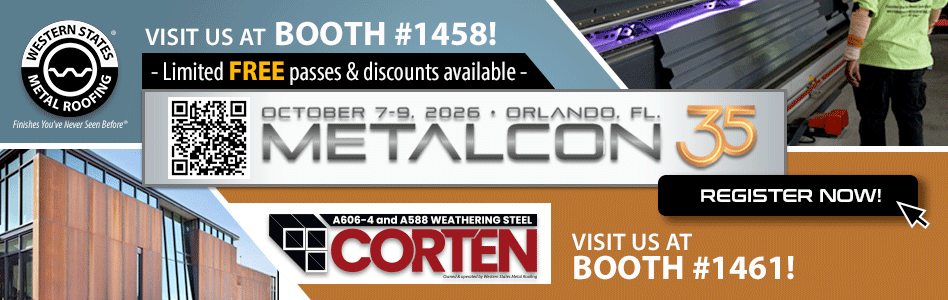 Western States Metal Roofing - Billboard - METALCON 2026 Western States Metal Roofing - Billboard - METALCON 2026